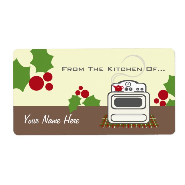 Retro Stove Christmas From The Kitchen Of... Label (Front)