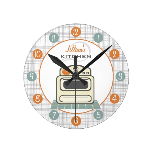 Retro Stove Personalized Kitchen Clock