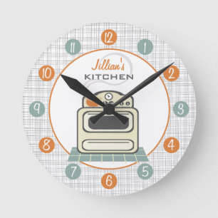 Retro Stove Personalized Kitchen Clock