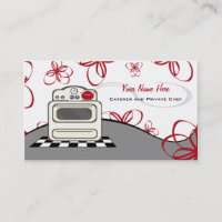 Retro Stove Red Kitchen Caterer / Chef Business Card