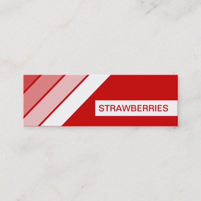 retro STRAWBERRIES Mini Business Card (Front)