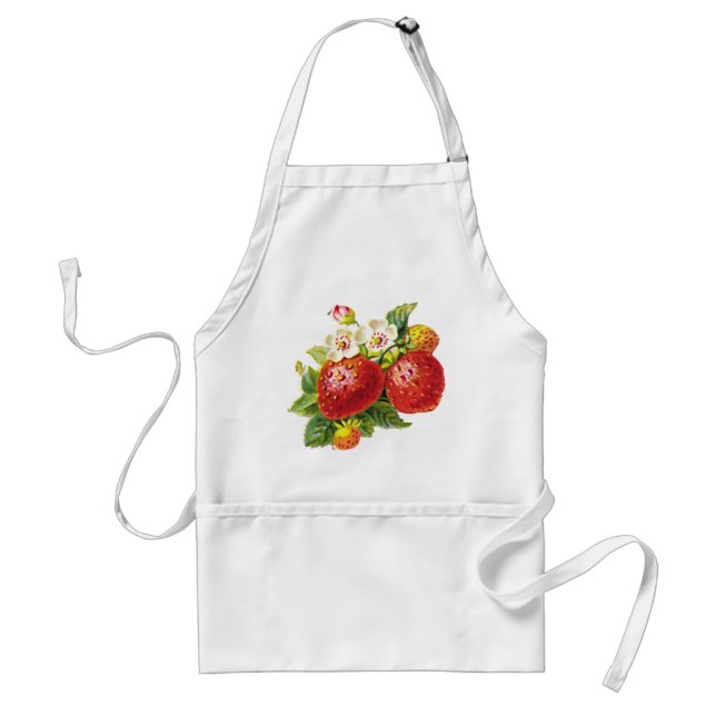 Retro Strawberry Adult Apron (Front)