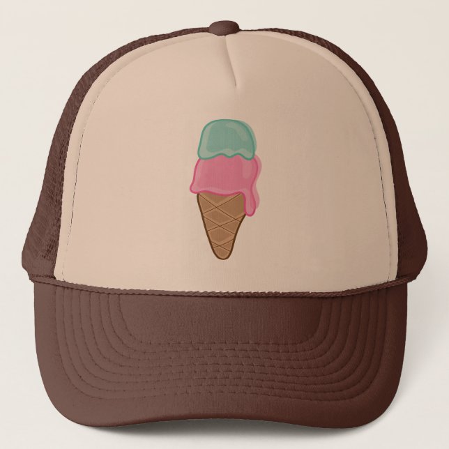 Retro Strawberry and Mint Ice-Cream Cap (Front)