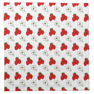 Retro Strawberry Flowers Pattern Napkins