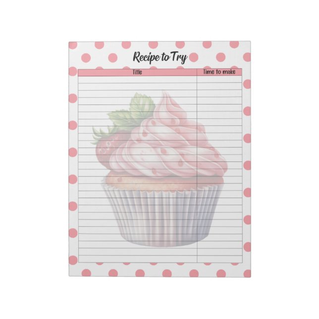 Retro Strawberry Treats Recipe Notepad (Rotated)