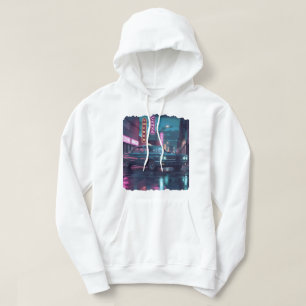 Retro Street Scene Art 1940s Classic Car  Hoodie