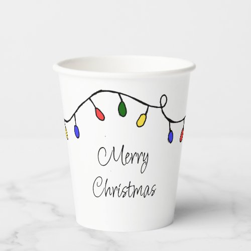 Retro String Lights Festive Christmas Party Paper Cups