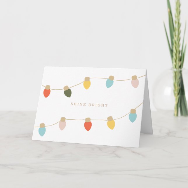 Retro String Lights Greeting Card (Front)