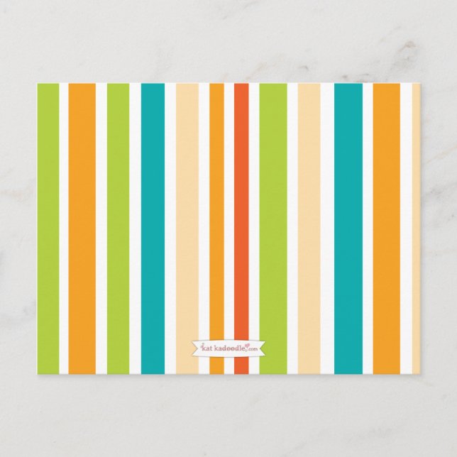 Retro Stripe Baby Shower Advice for Mommy to Be (Front)