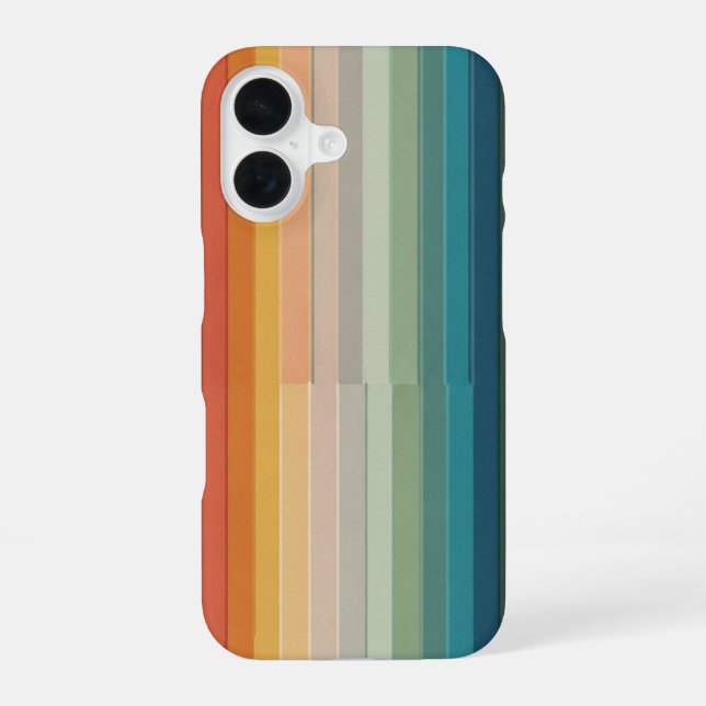 Retro Stripe Block Fade iPhone Case (Back)
