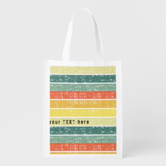 Retro Stripe Customized Shopping Bag