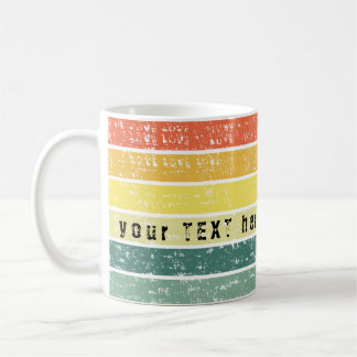 Retro Stripe Distressed Customized Beach Coffee Mug