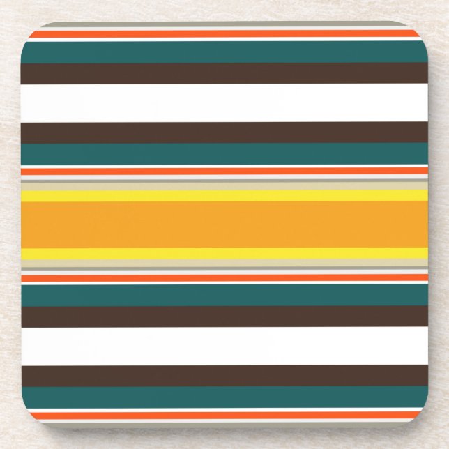 retro stripe drink coaster (Front)