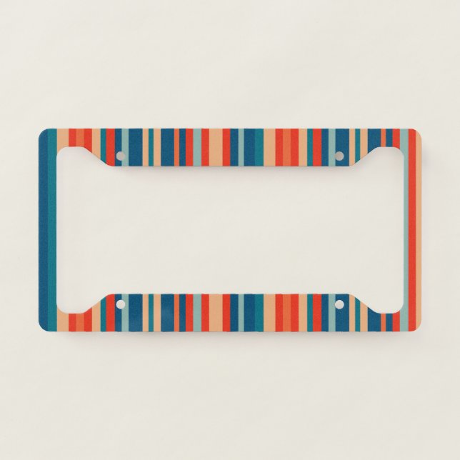 Retro Stripe License Plate Frame (Front)