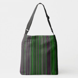 Retro stripe lime green purple shoulder bag