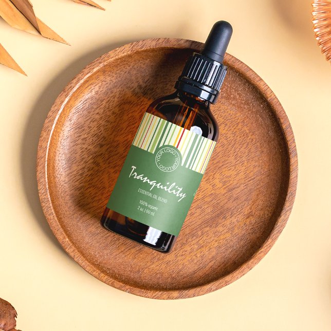 Retro Stripe Lines Cosmetic Dropper Bottle Label (Creator Uploaded)