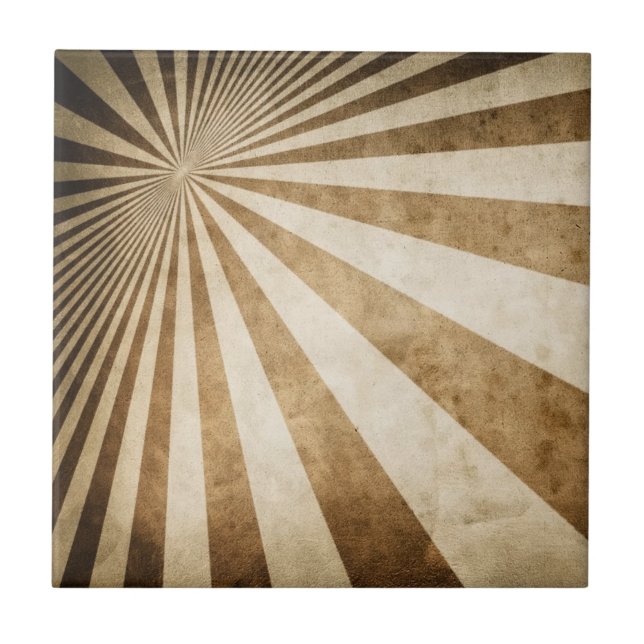 Retro stripe pattern background ceramic tile (Front)