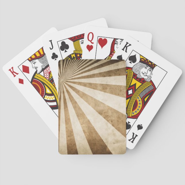 Retro stripe pattern background poker cards (Back)