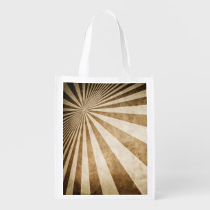 Retro stripe pattern background reusable grocery bag