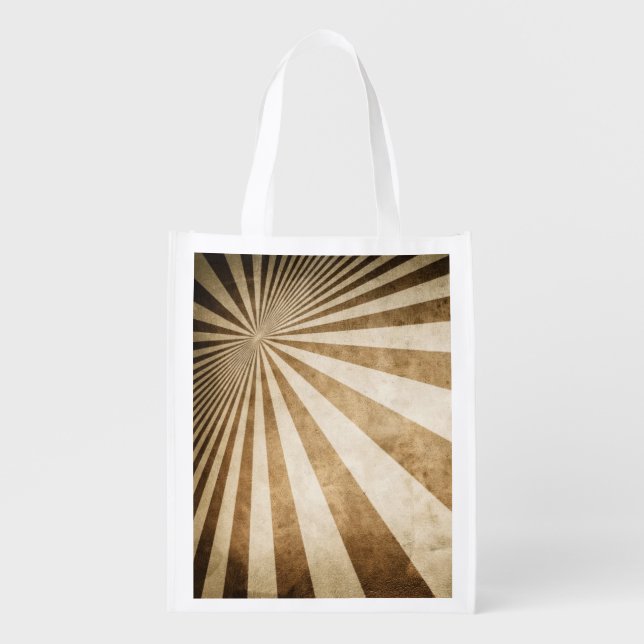 Retro stripe pattern background reusable grocery bag (Front)