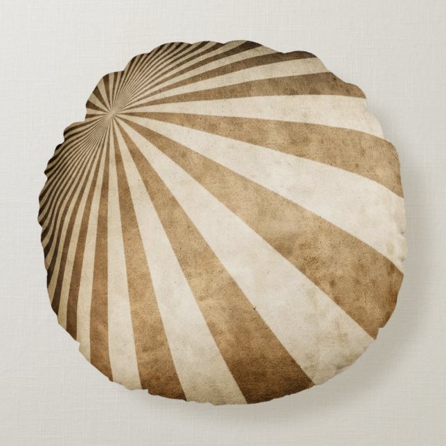 Retro stripe pattern background round pillow (Front)