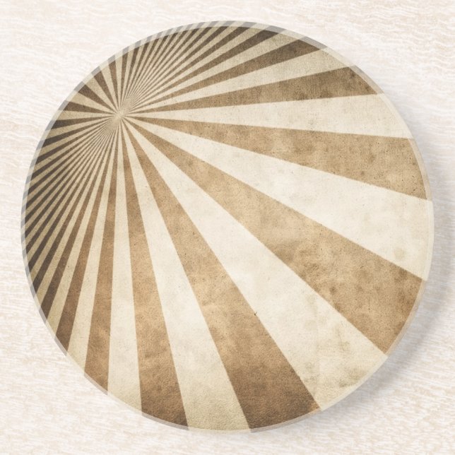 Retro stripe pattern background sandstone coaster (Front)