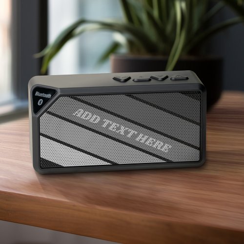 Retro Stripe Pattern Black Gray vintage vibe Bluetooth Speaker