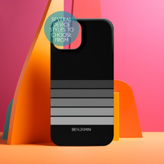 Retro Stripe Pattern Black Grey vintage vibe Samsung Galaxy S22 Ultra Case