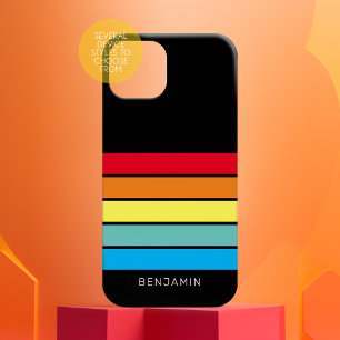 Retro Stripe Pattern Rainbow vintage vibe iPhone 17 Case