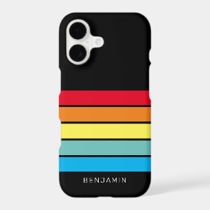Retro Stripe Pattern Rainbow vintage vibe iPhone 17 Case