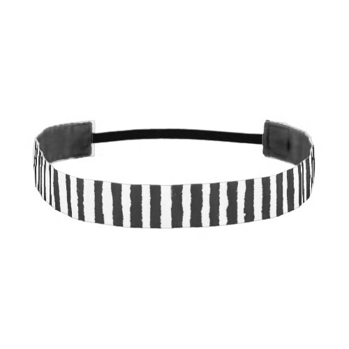 Retro Stripe Pattern Vertical Black and White BW Athletic Headband