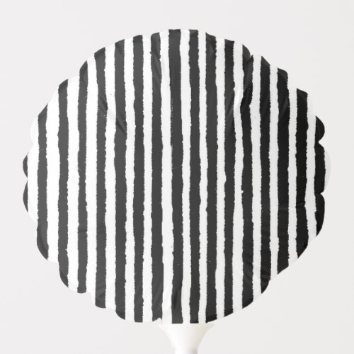 Retro Stripe Pattern Vertical Black and White BW Balloon