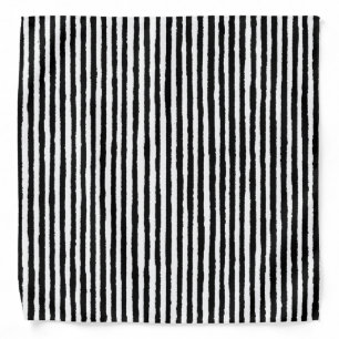 Retro Stripe Pattern Vertical Black and White BW Bandana