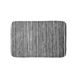 Retro Stripe Pattern Vertical Black and White BW Bath Mat