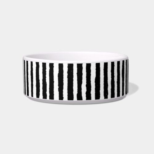 Retro Stripe Pattern Vertical Black and White BW Bowl