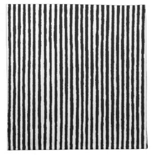 Retro Stripe Pattern Vertical Black and White BW Cloth Napkin