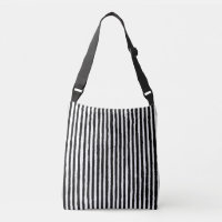 Retro Stripe Pattern Vertical Black and White BW