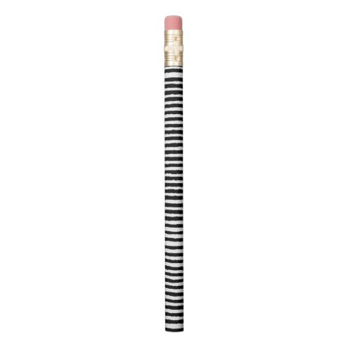 Retro Stripe Pattern Vertical Black and White BW Pencil