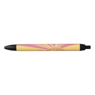 Retro stripe sunrise - pastel rainbow script name pen
