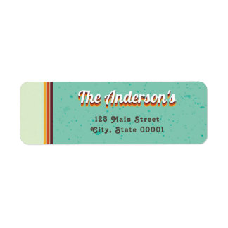Retro Striped 70's Address Labels