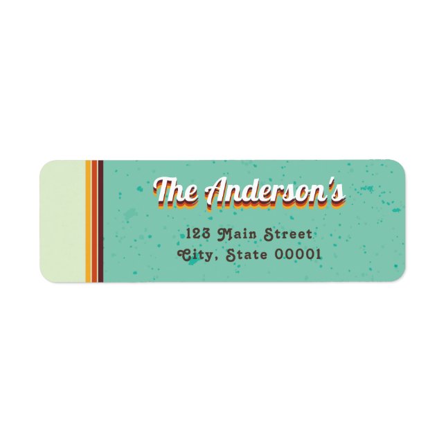 Retro Striped 70's Address Labels (Front)