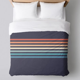 Retro Striped 70s Minimalist Pattern Duvet Cover