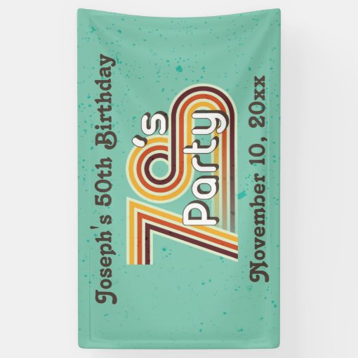 Retro Striped 70's Party Banner | Zazzle