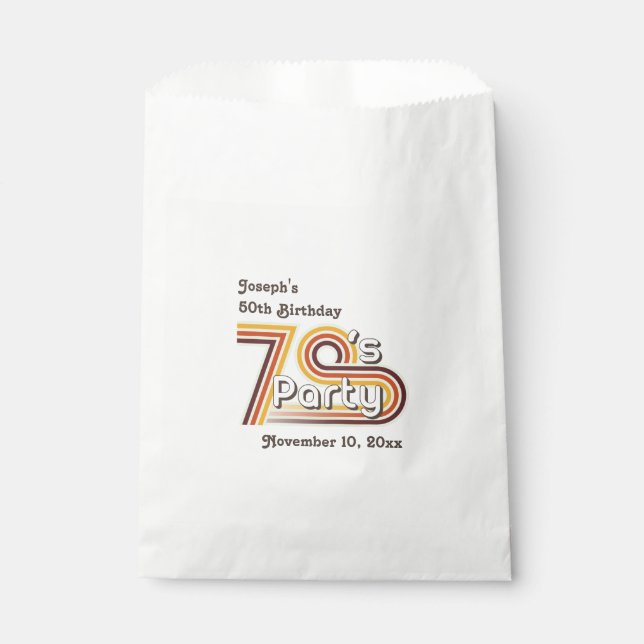Retro Striped 70's Party Favor Bag (Front)