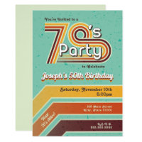 Retro Striped 70's Party Invitation