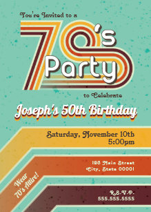 retro party invitations zazzle