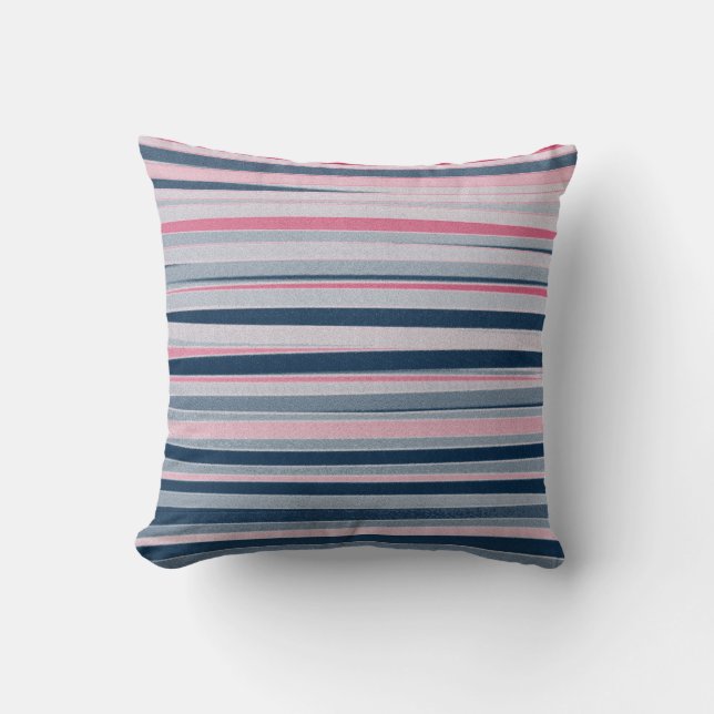 Retro Striped Abstract acrylic painting Throw Pillow (Front)
