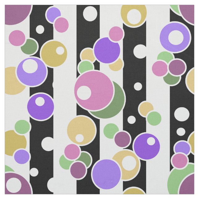 Retro, striped and polka dots fabric (Swatch)