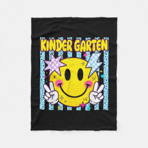 Retro striped back to school kindergarten funny fleece blanket