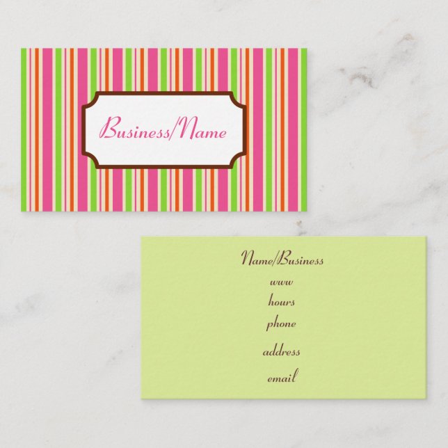 Retro Striped Business Card (Front/Back)